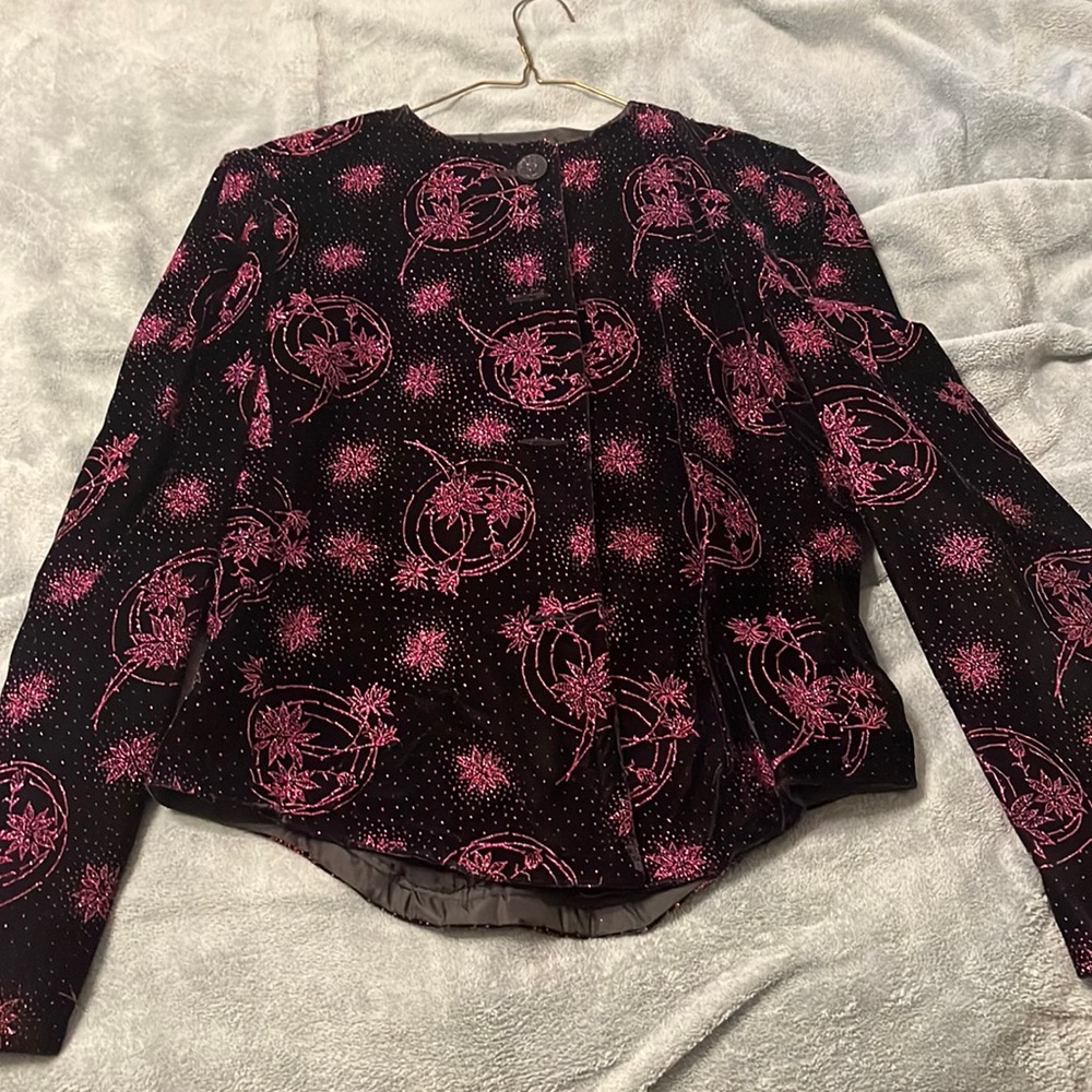 Vintage handmade black velvet/glitter jacket